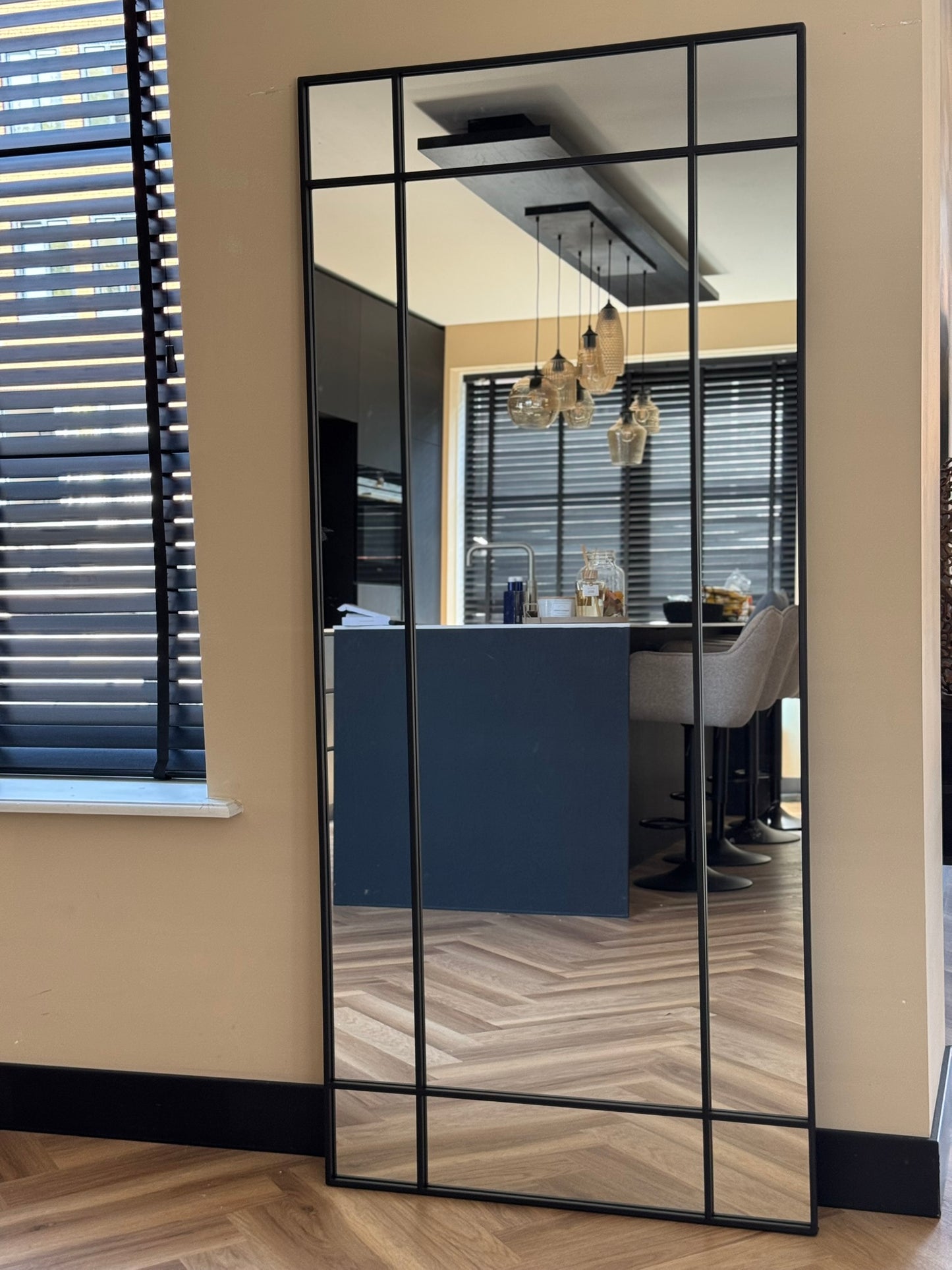 XL Passpiegel Elite, Ruit 180x80 Mat Zwart