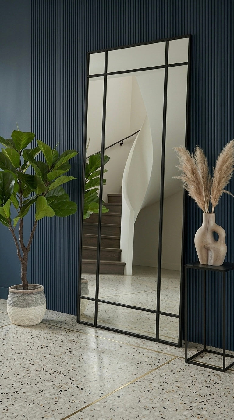 XL Passpiegel Elite, Ruit 180x80 Mat Zwart