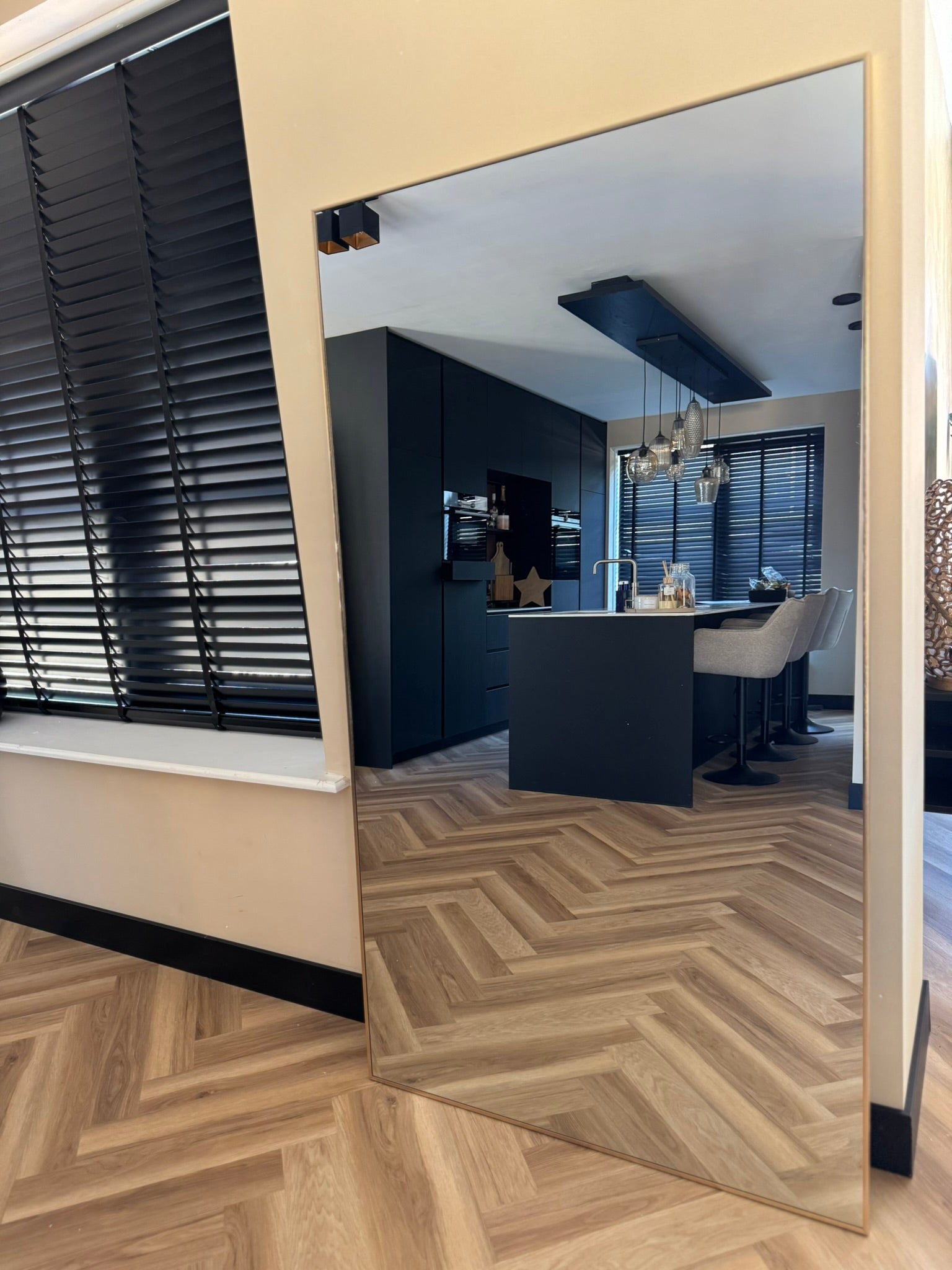 XL Passpiegel Infinity, Geborsteld Rosé Goud Rechthoekig  180x100