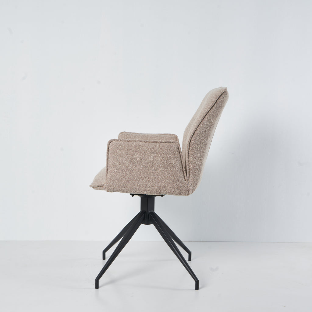 Draaibare Eetkamerstoel Bella. Beige