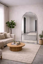 XL Passpiegel Vogue, Geborsteld Chroom met ronding 180x100