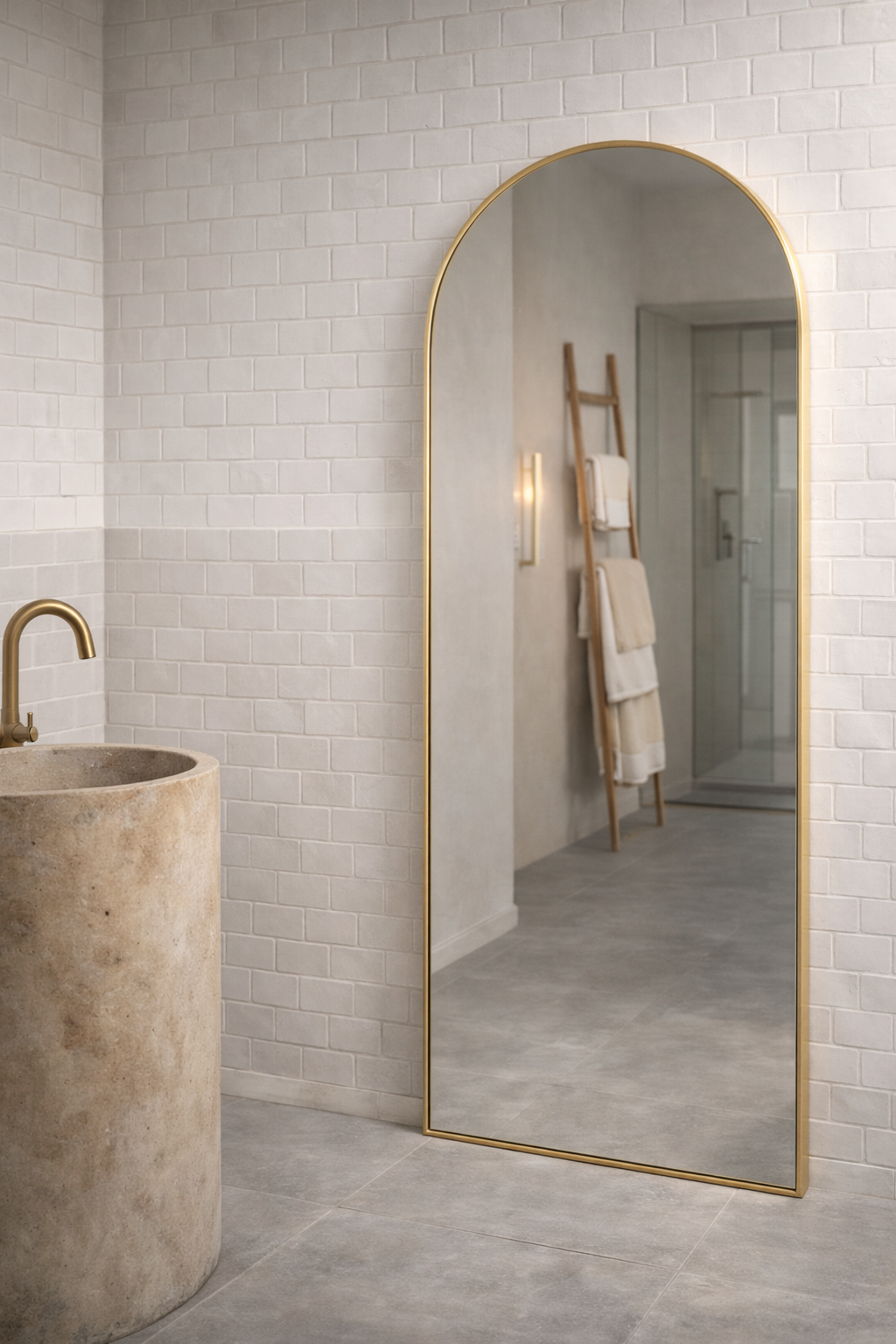 XL Passpiegel Royale, Geborsteld Rosé Goud met ronding 180x70