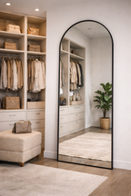 XL Passpiegel Royale, Zwart met ronding 180x70