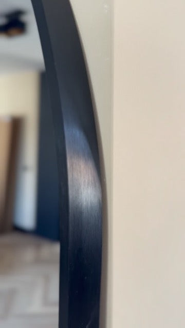 XL Passpiegel Royale, Zwart met ronding 180x70