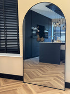 XL Passpiegel Vogue, Zwart met ronding 180x100