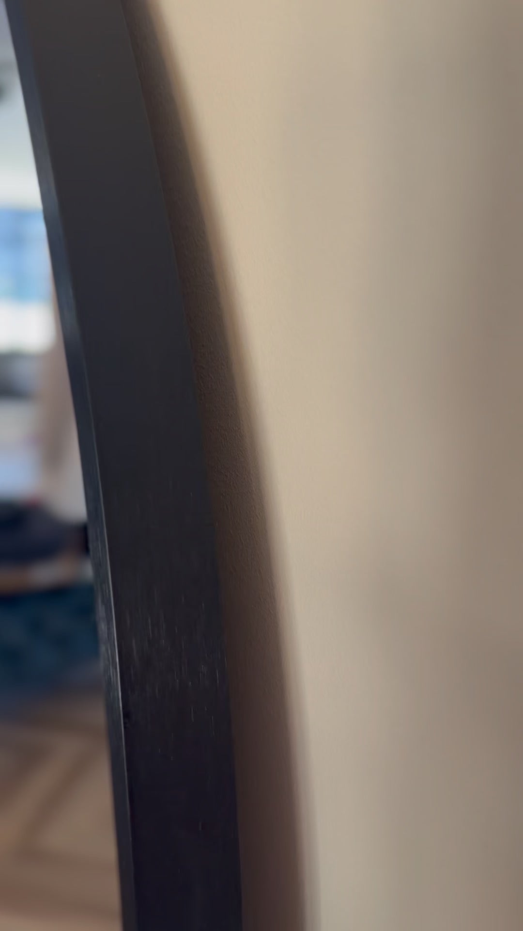 XL Passpiegel Vogue, Zwart met ronding 180x100