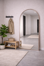 XL Passpiegel Vogue, Geborsteld Rosé Goud met ronding 180x100