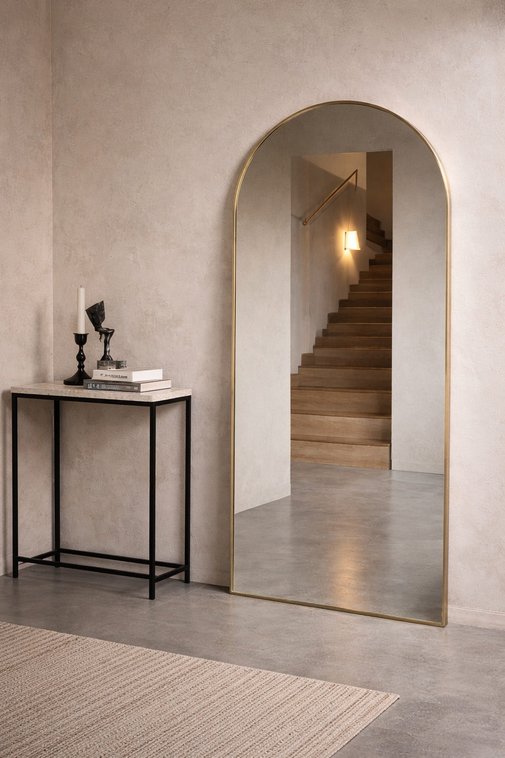 XL Passpiegel Royale, Geborsteld Rosé Goud met ronding 180x70