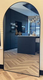 XL Passpiegel Vogue, Zwart met ronding 180x100