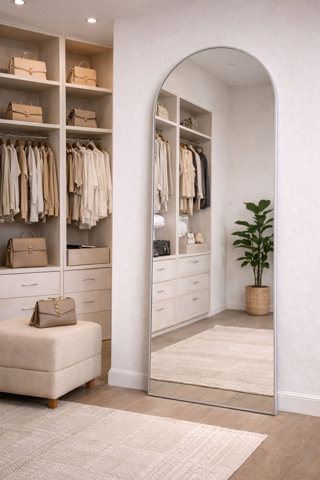 XL Passpiegel Royale, Geborsteld Chroom met ronding 180x70