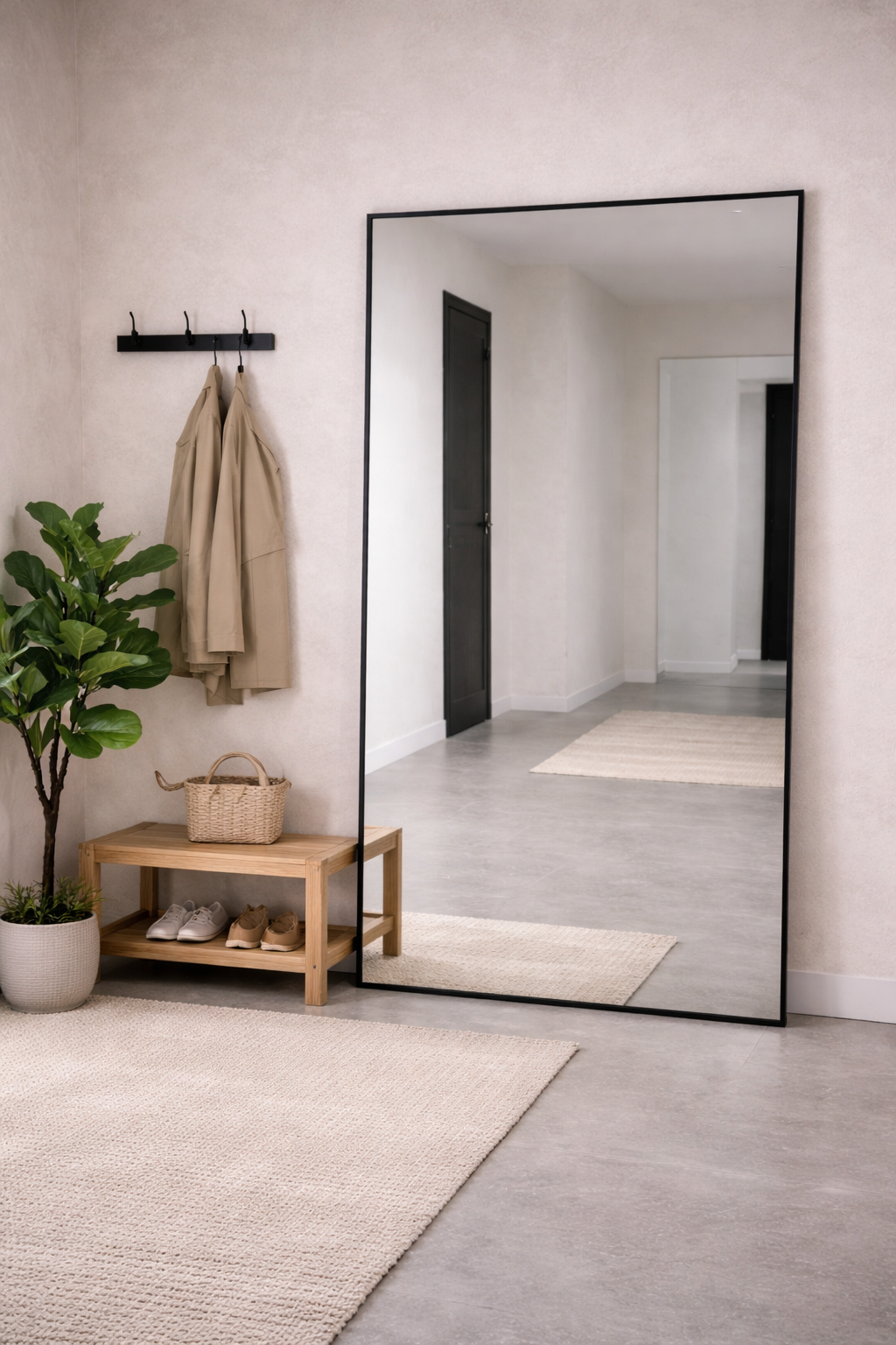 XL Passpiegel Infinity, Zwart Rechthoekig  180x100