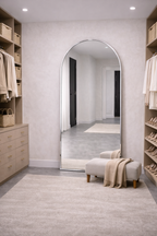 XL Passpiegel Vogue, Geborsteld Chroom met ronding 180x100