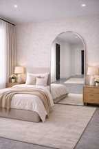 XL Passpiegel Vogue, Geborsteld Chroom met ronding 180x100