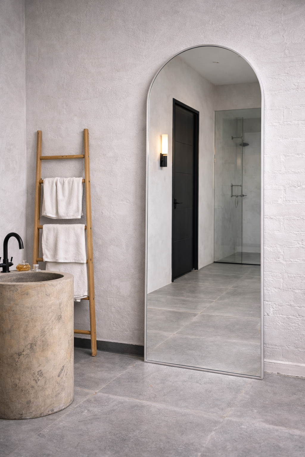 XL Passpiegel Royale, Geborsteld Chroom met ronding 180x70