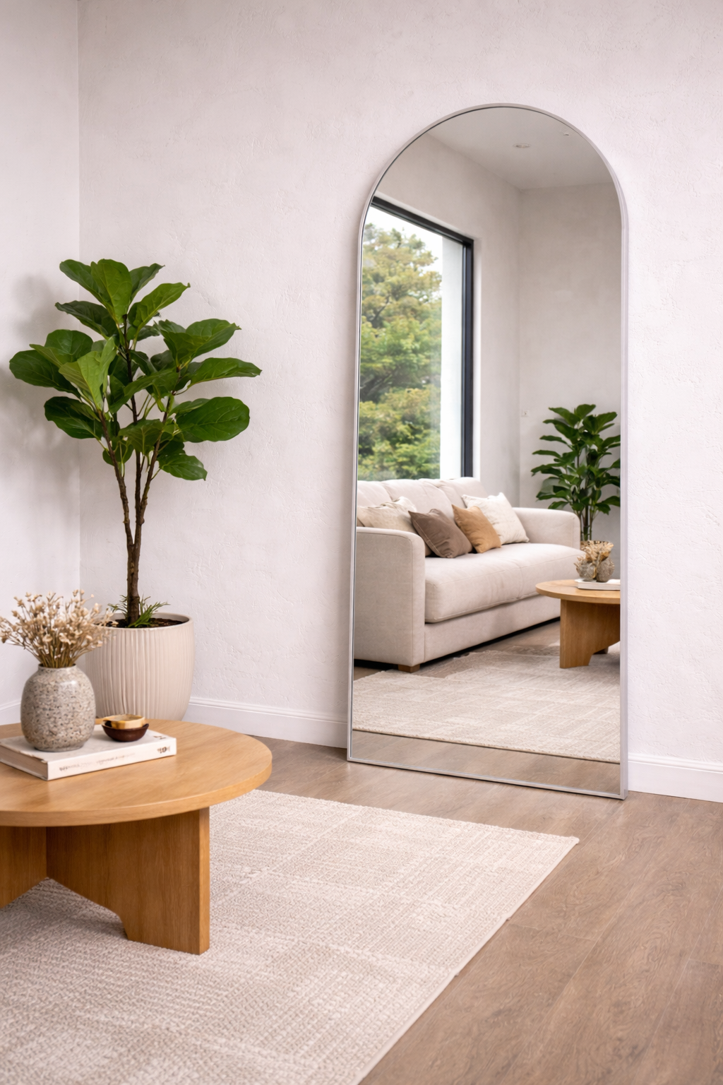 XL Passpiegel Royale, Geborsteld Chroom met ronding 180x70