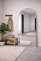 XL Passpiegel Vogue, Geborsteld Chroom met ronding 180x100