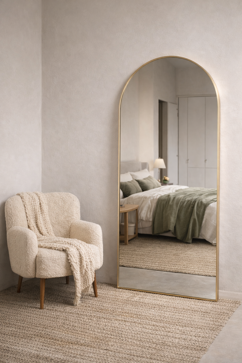 XL Passpiegel Royale, Geborsteld Rosé Goud met ronding 180x70