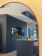 XL Passpiegel Vogue, Zwart met ronding 180x100