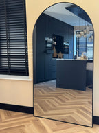 XL Passpiegel Vogue, Zwart met ronding 180x100