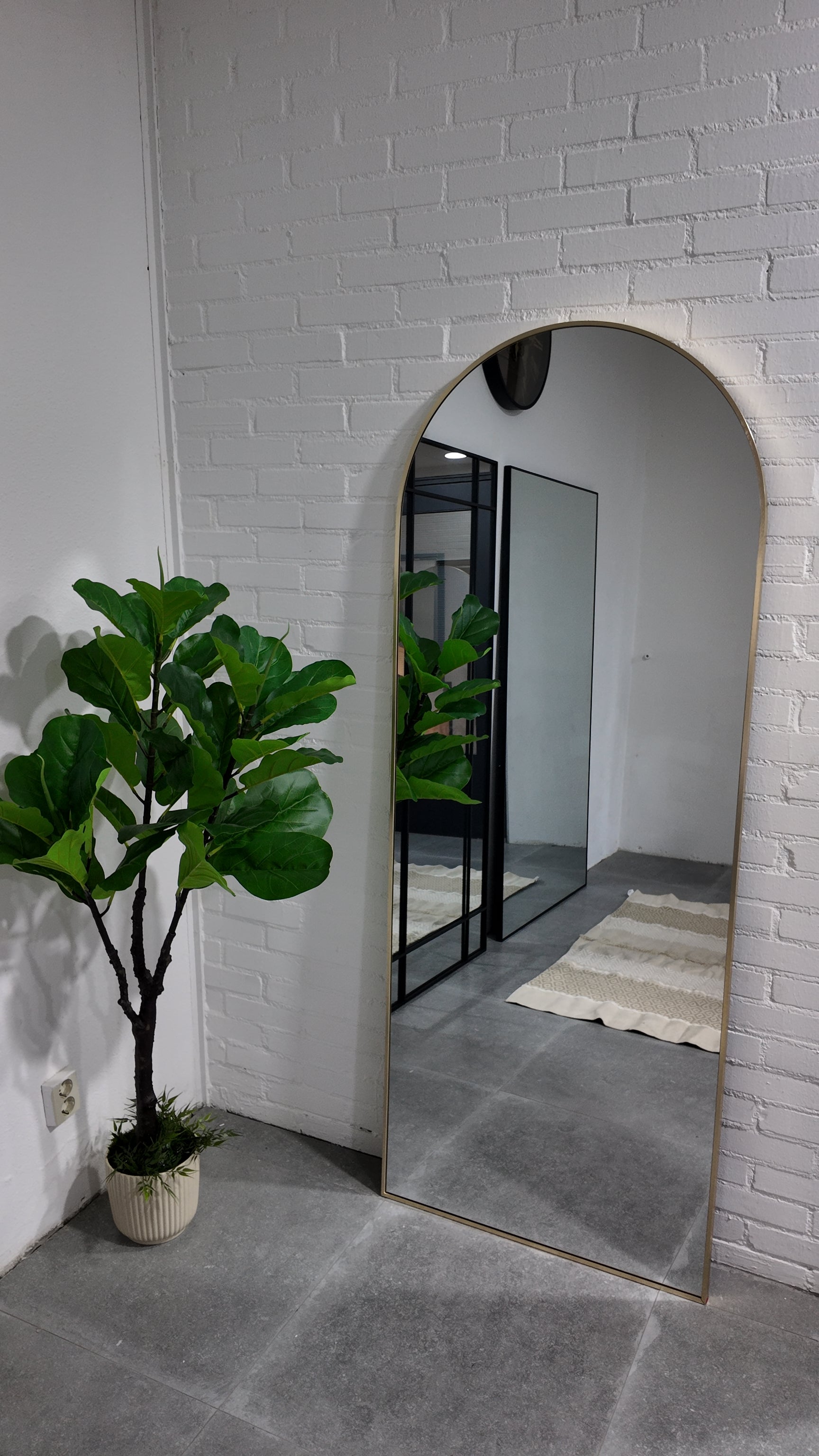 XL Passpiegel Royale, Geborsteld Rosé Goud met ronding 180x70