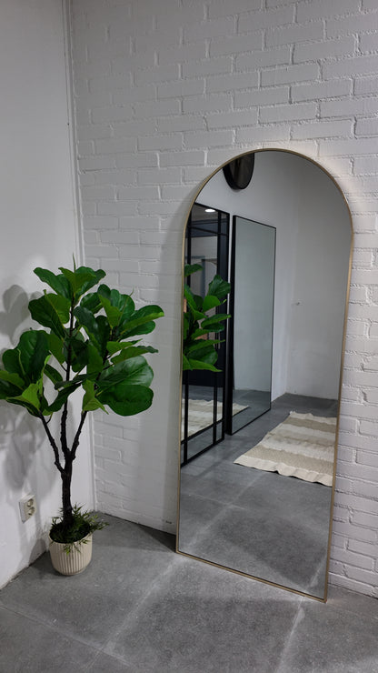 XL Passpiegel Royale, Geborsteld Rosé Goud met ronding 180x70