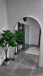 XL Passpiegel Vogue, Geborsteld Rosé Goud met ronding 180x100