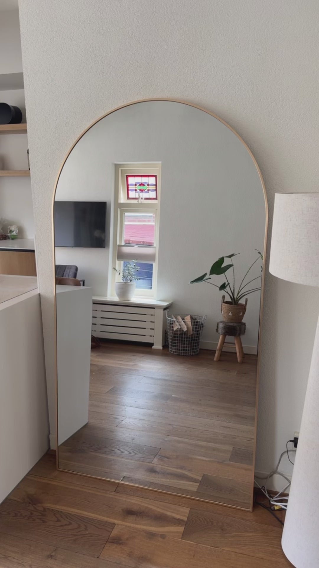 XL Passpiegel Vogue, Geborsteld Rosé Goud met ronding 180x100